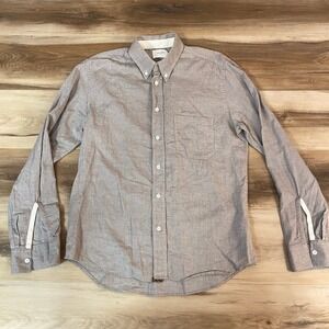 Billy Reid Shirt Small Standard Mens Button Down Shirt Gray Long Sleeve Cotton